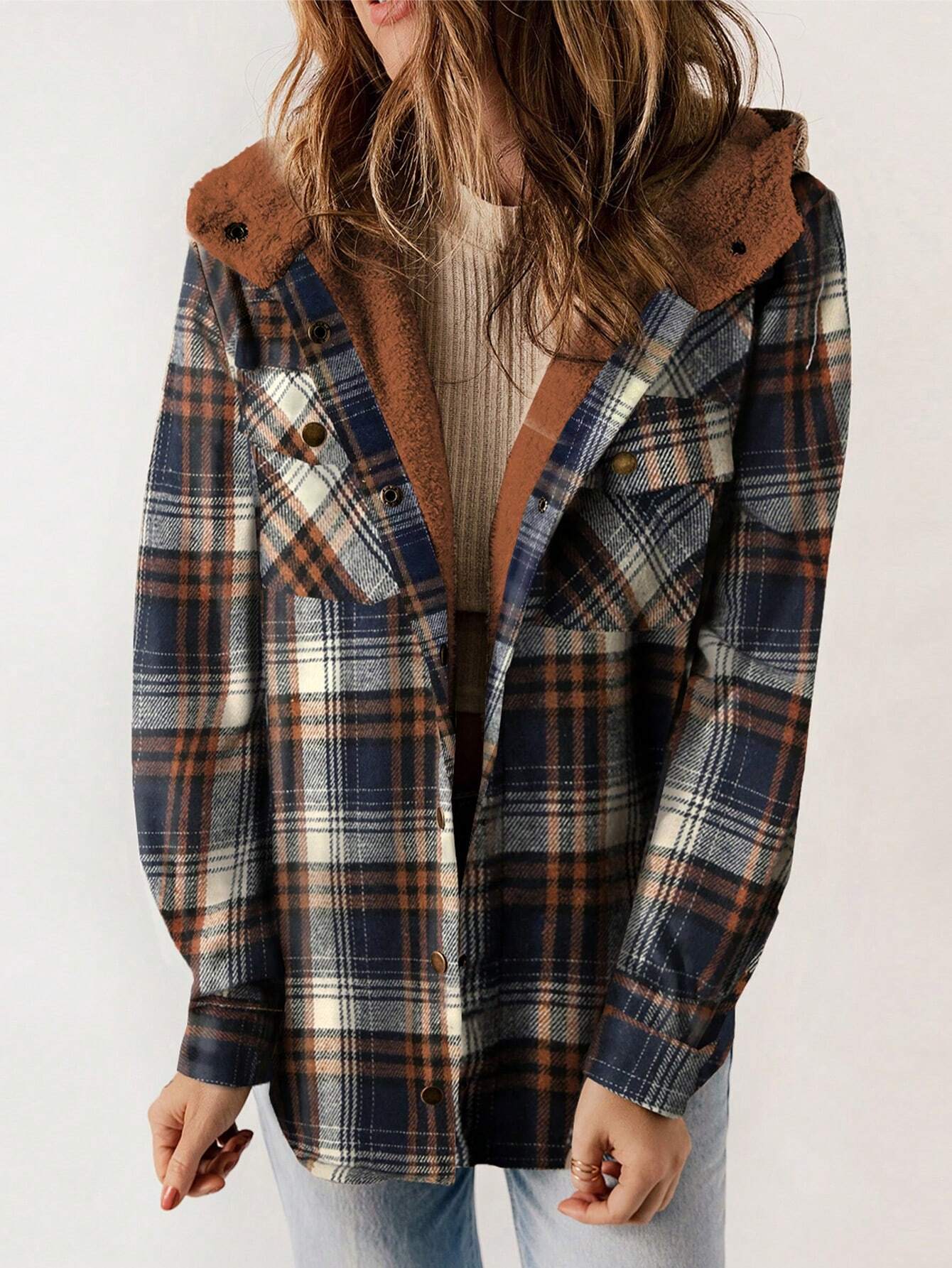 Cozy Plaid Teddy Jacket