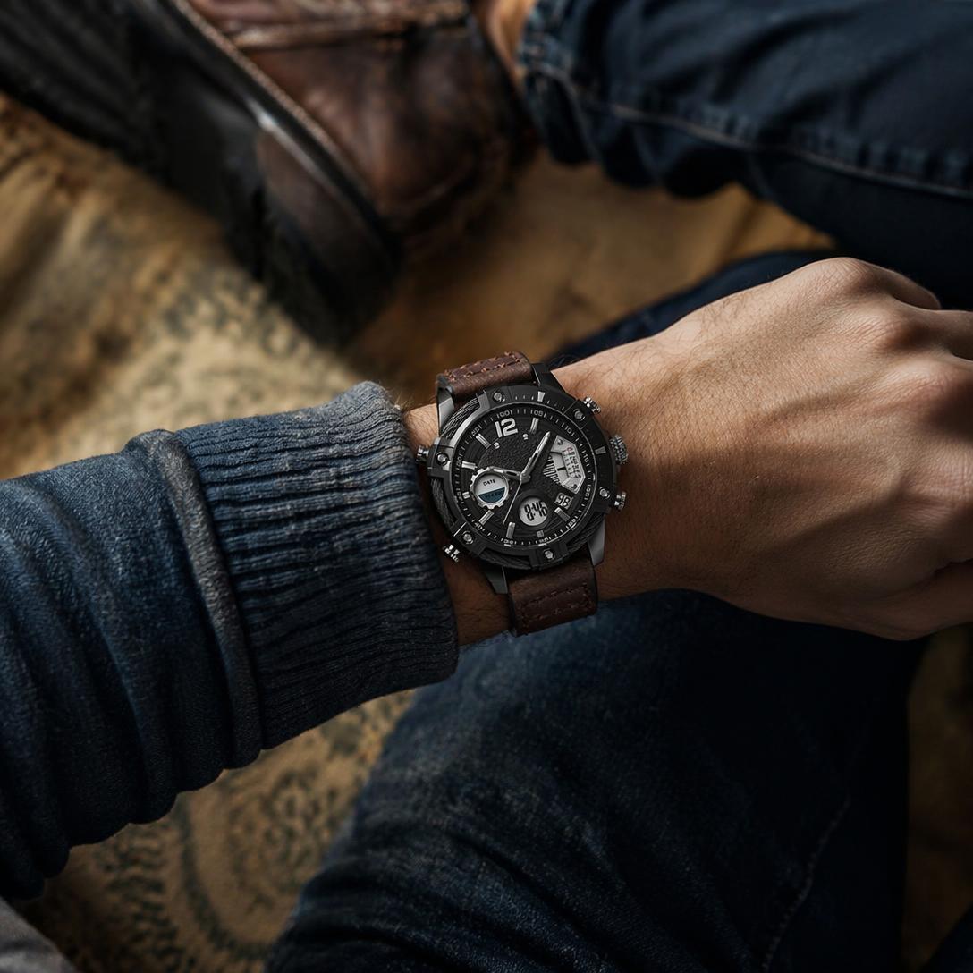 Men's Dual Display Quartz Watch