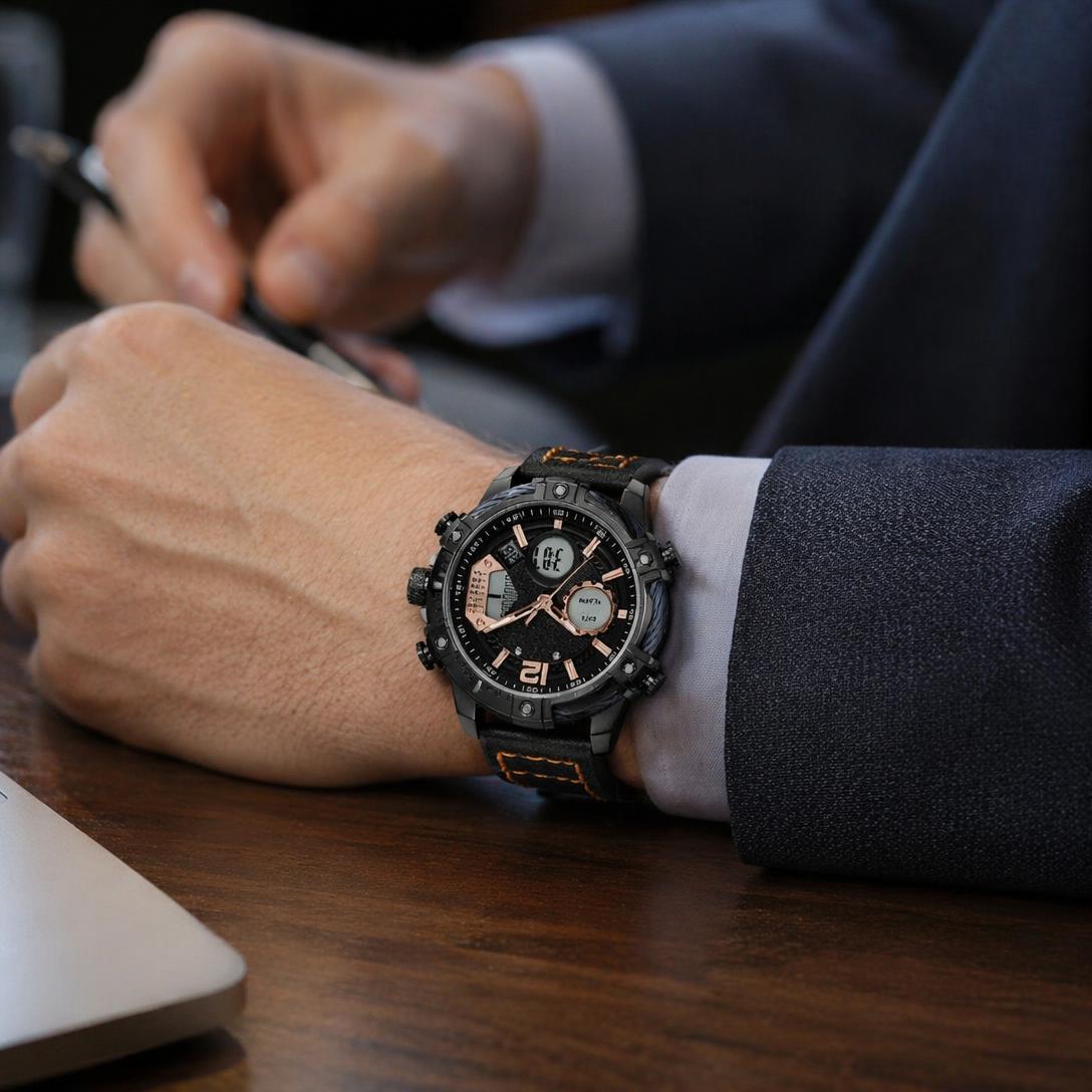 Men's Dual Display Quartz Watch