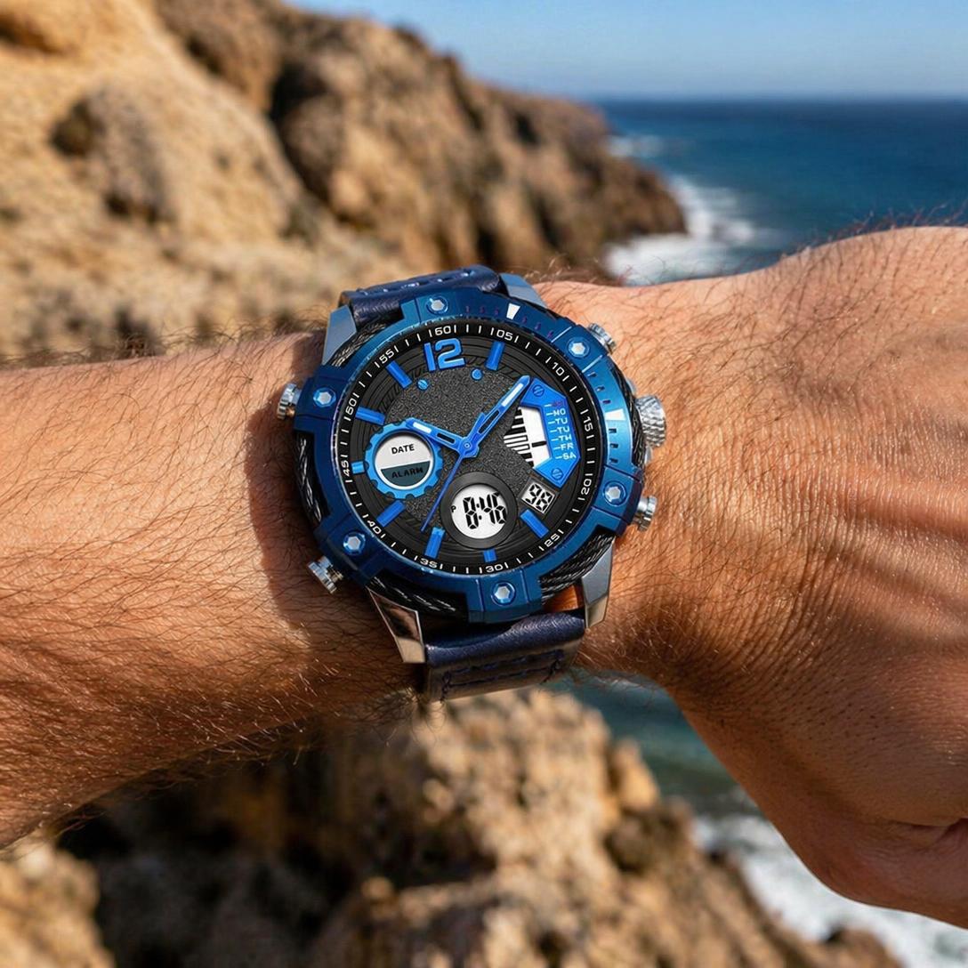 Men's Dual Display Quartz Watch
