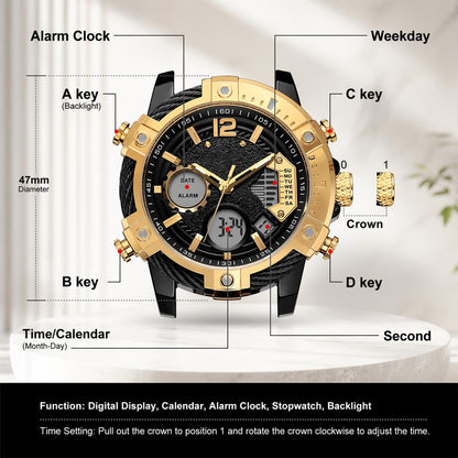 Men's Dual Display Quartz Watch