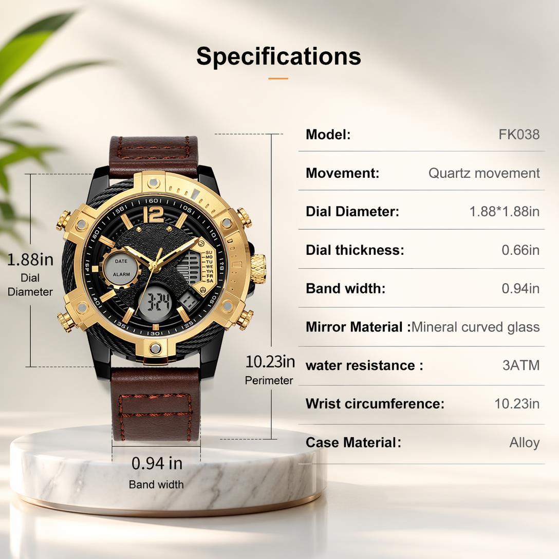 Men's Dual Display Quartz Watch