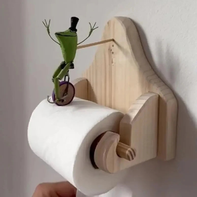 Frog Bicycle Toilet Paper Holder