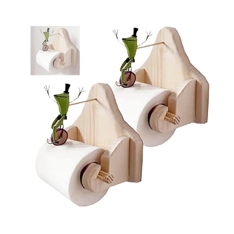 Frog Bicycle Toilet Paper Holder