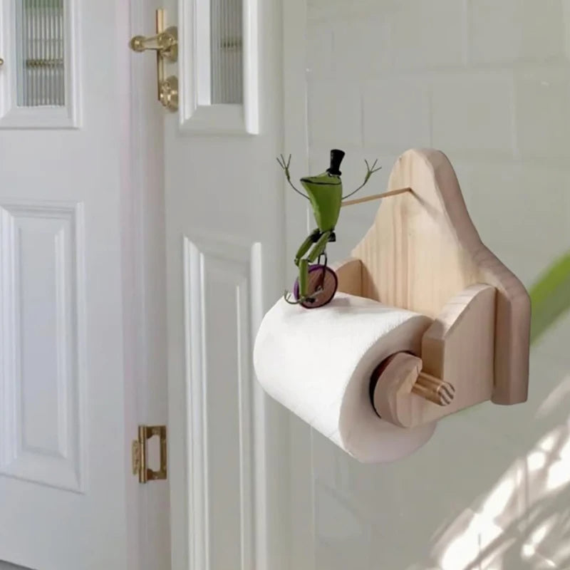 Frog Bicycle Toilet Paper Holder