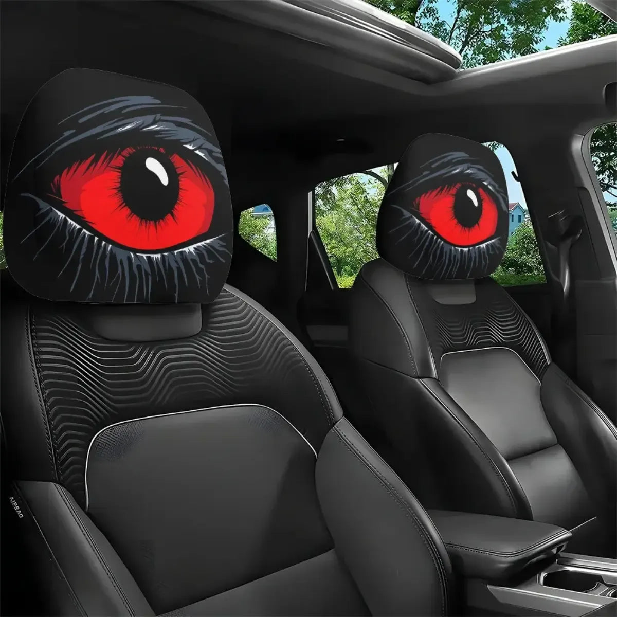😆 Funny Cartoon Car Headrest Covers – 2PCS Universal Fit 🚗