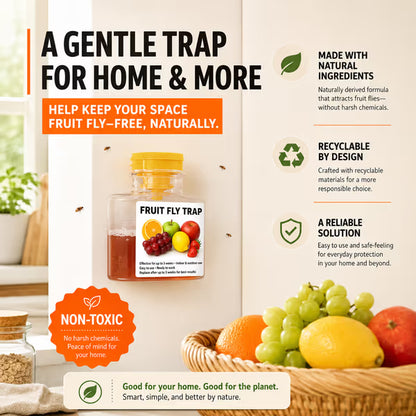 🔥Ultra-Strong Fruit Fly Trap - User Friendly (Up to 3 Weeks per Bottle)
