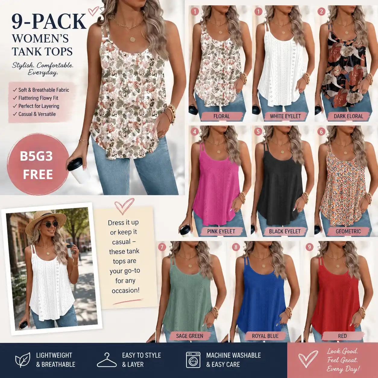 Women's Lightweight Spaghetti Strap Tank Top