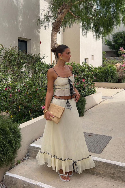 VISTAGOOD Creamy Dream Tie Skirt