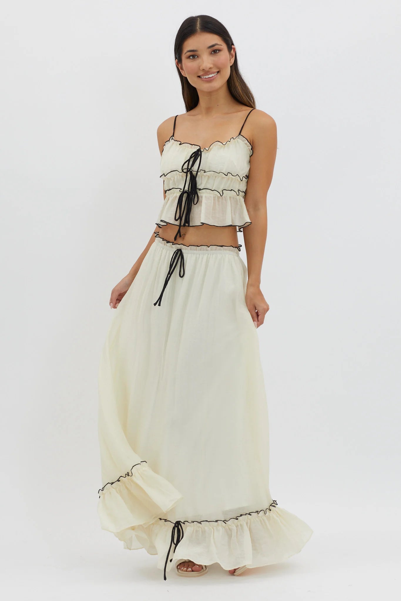 VISTAGOOD Creamy Dream Tie Skirt