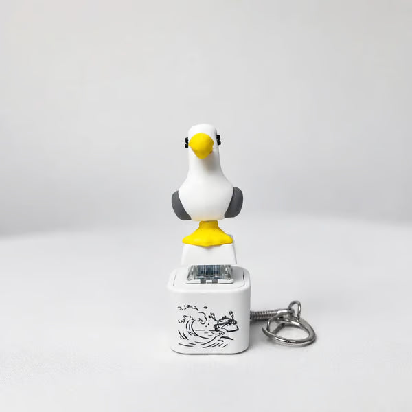 😆Seagull MINE! Button Keychain-Real Sound & LED Light