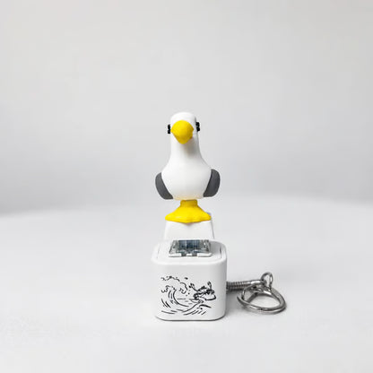 😆Seagull MINE! Button Keychain-Real Sound & LED Light