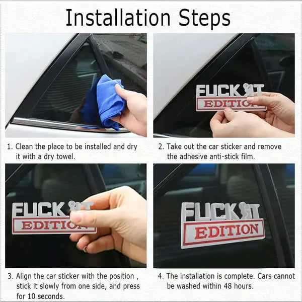 🚗🔥FUCK IT Edition Emblem | Car Decal Accessory