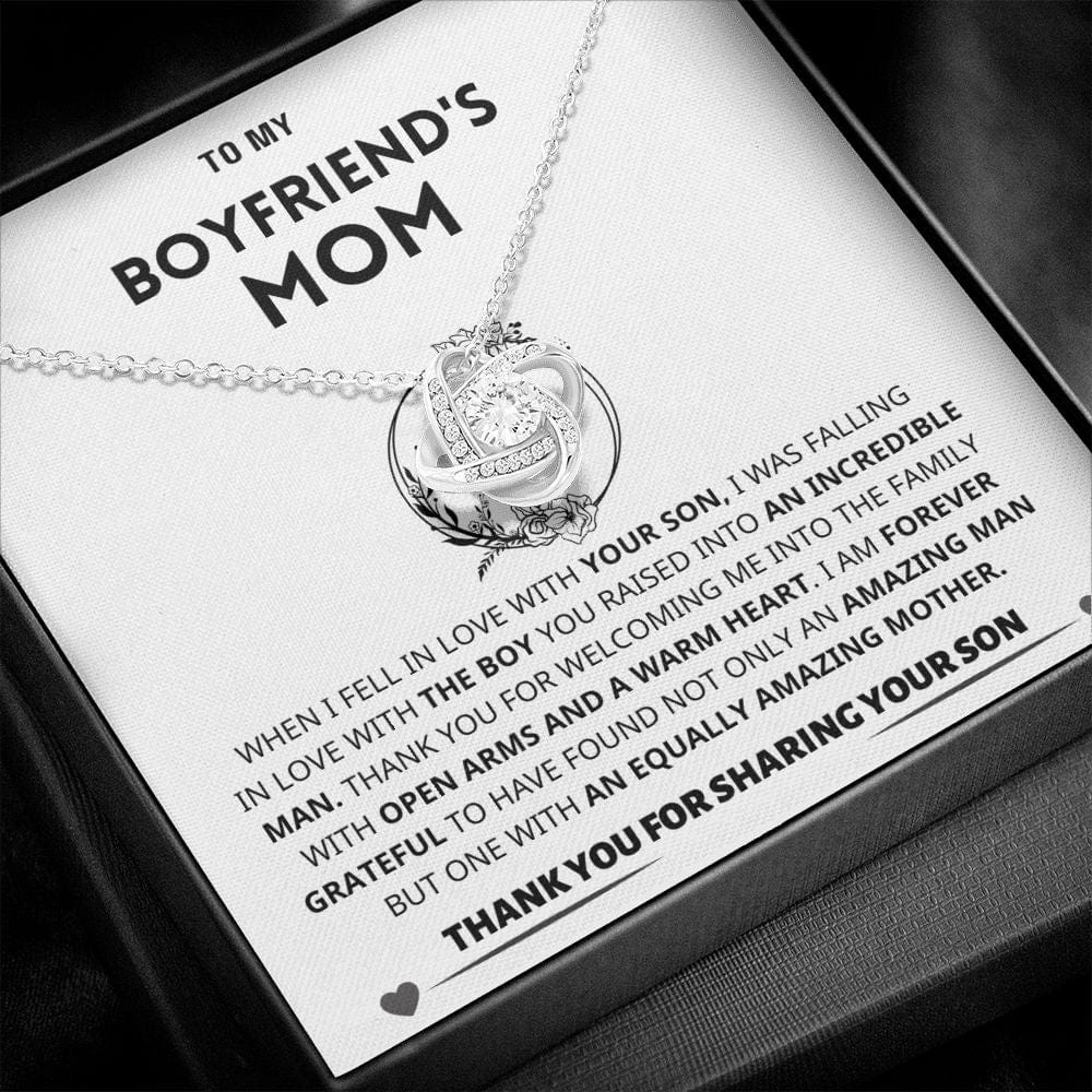 Boyfriend's Mom Gift, "Forever Grateful," Knot Necklace