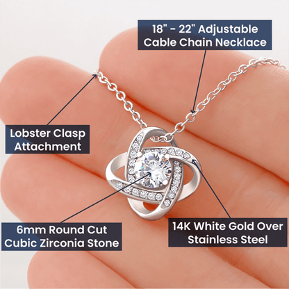 Boyfriend's Mom Gift, "Forever Grateful," Knot Necklace